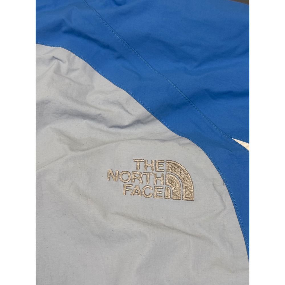 The North Face HyVent Rain Jacket Womens XL Blue Grey Colorblock Hooded Shell - Picture 12 of 14